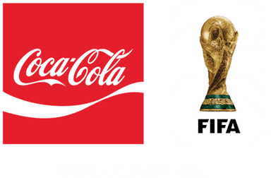 Logos de Coca-Colaᴹᴰ et de la FIFA avec la mention« partenaire officiel » en dessous